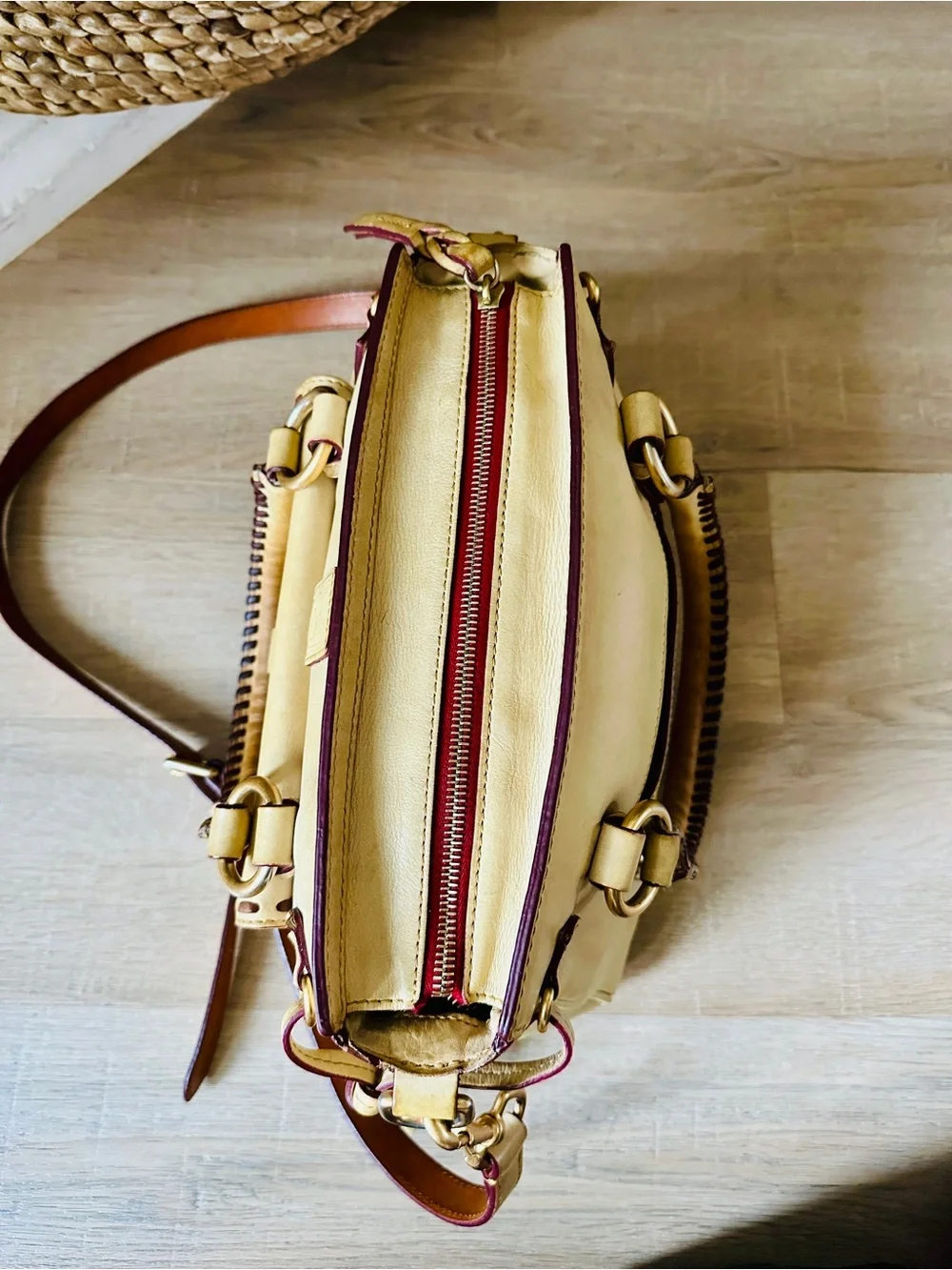 Dooney & Bourke Buttercream Florentine Leather Satchel Vintage